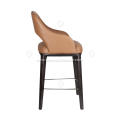 Faux leather and solid wood feet bar stool